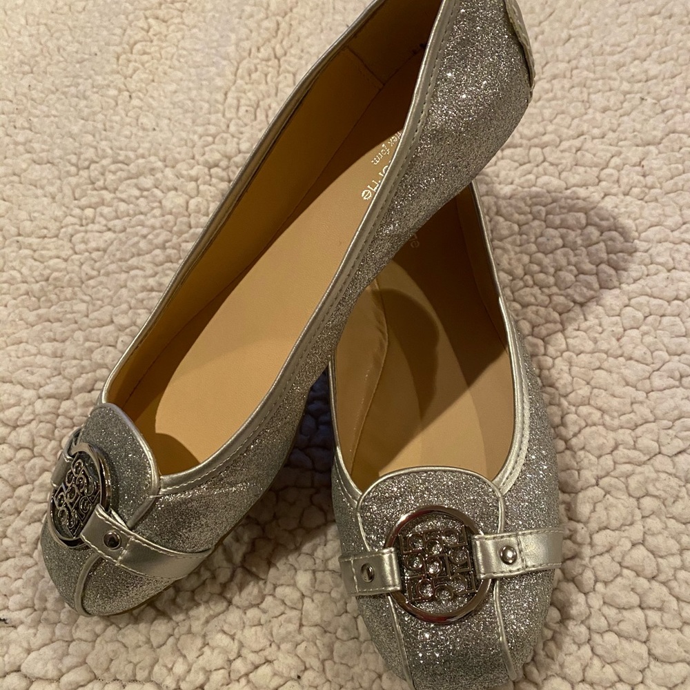 Silver Glitter Flats